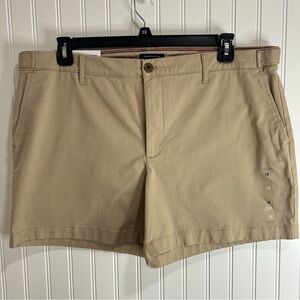 Tommy Hilfiger Tan Flat Front Shorts Versatile Design